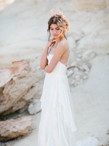 Hochzeitskleid, Fotoshooting, Fotoshooting an den Felsen